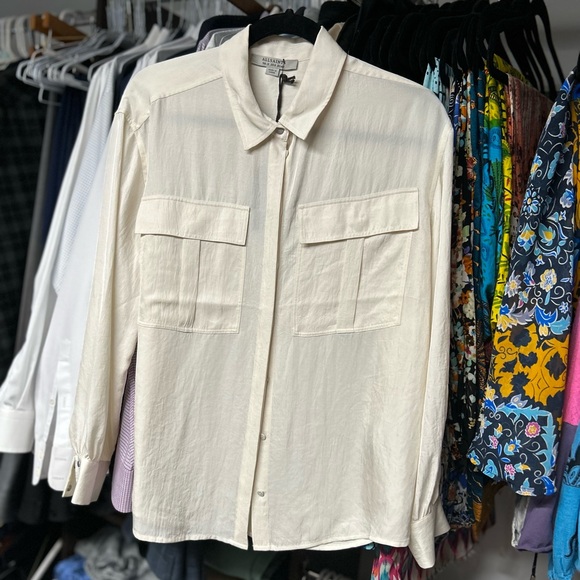 AllSaints Esme Shirt - Ecru White NWT - Picture 5 of 5